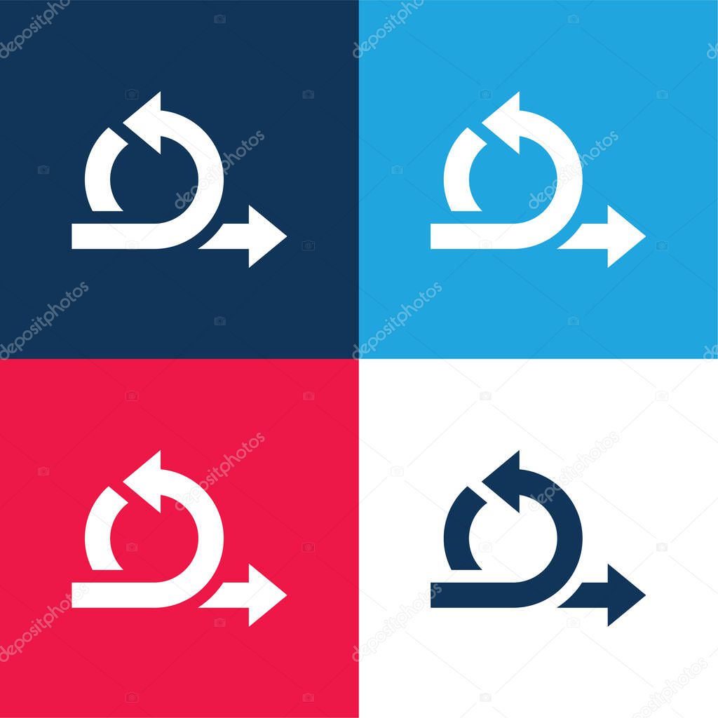 Agile blue and red four color minimal icon set