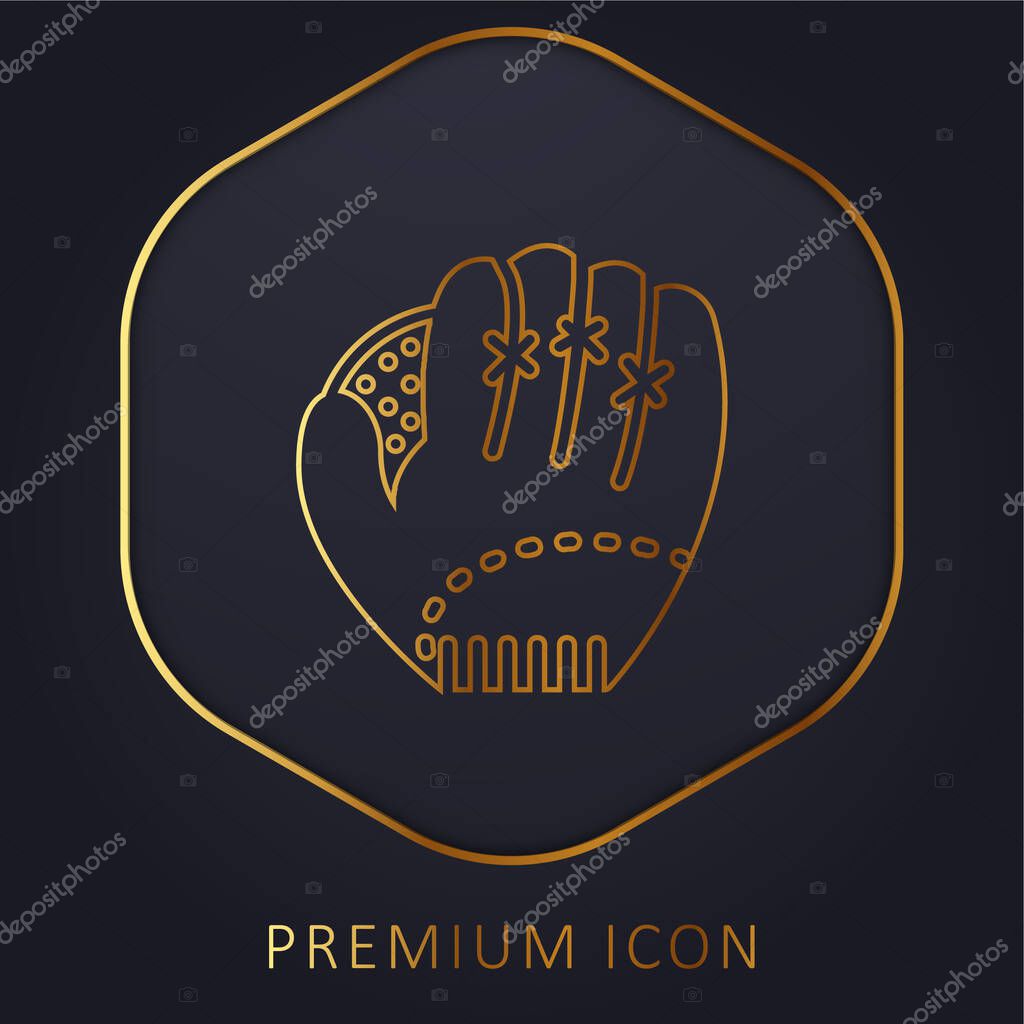Baseball golden line premium logo or icon