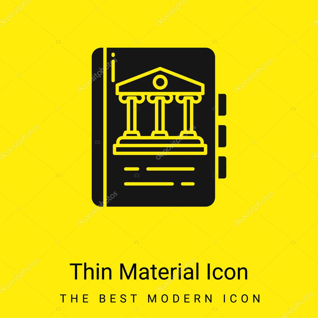 Book minimal bright yellow material icon