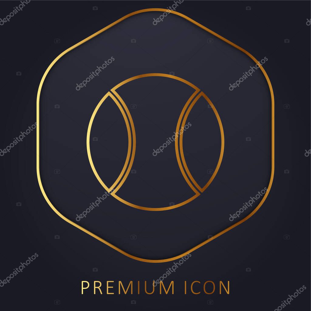 Big Tennis Ball golden line premium logo or icon