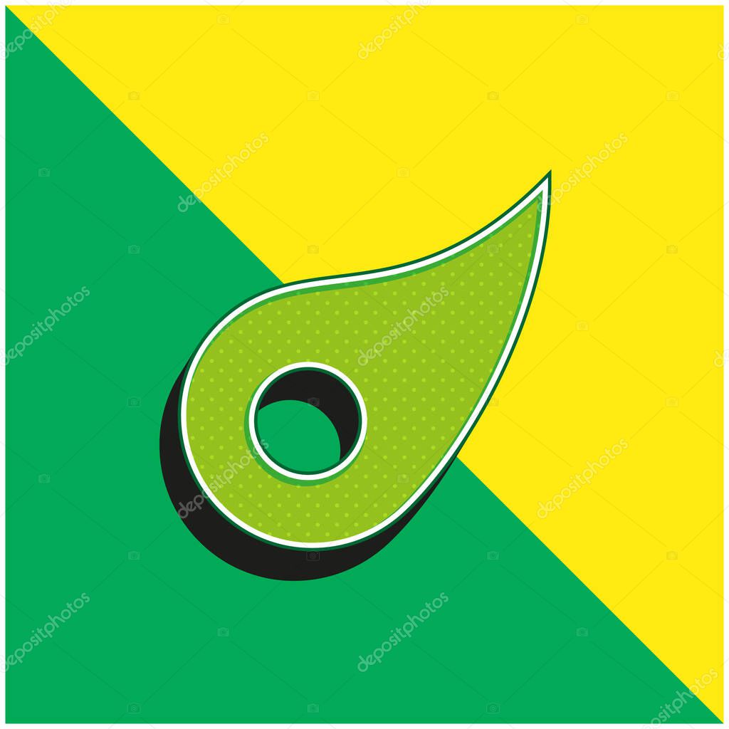 Asteroid Green and yellow modern 3d vector icon logo