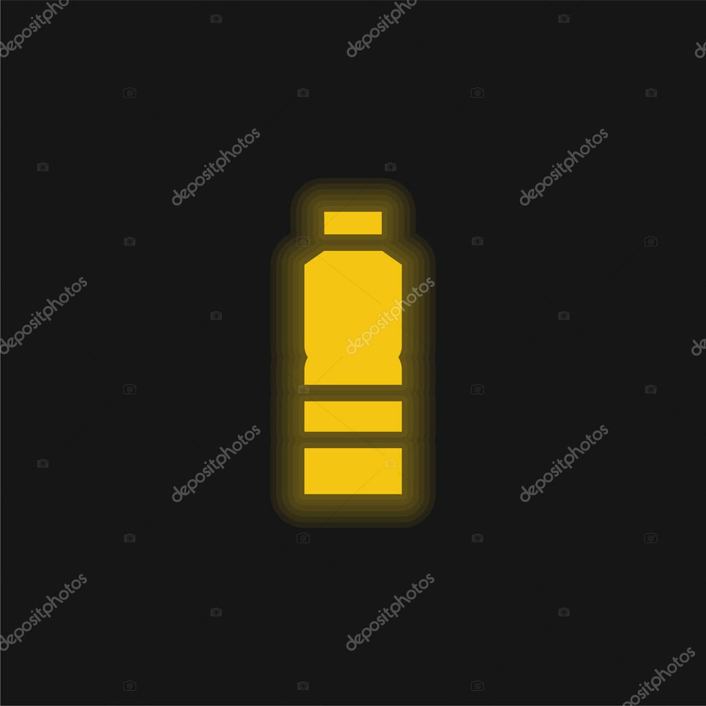 Bottle yellow glowing neon icon