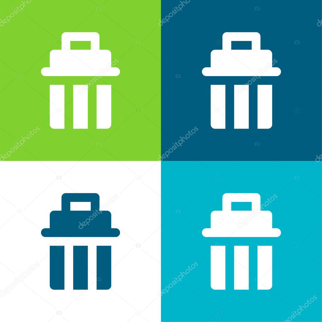 Bin Flat four color minimal icon set