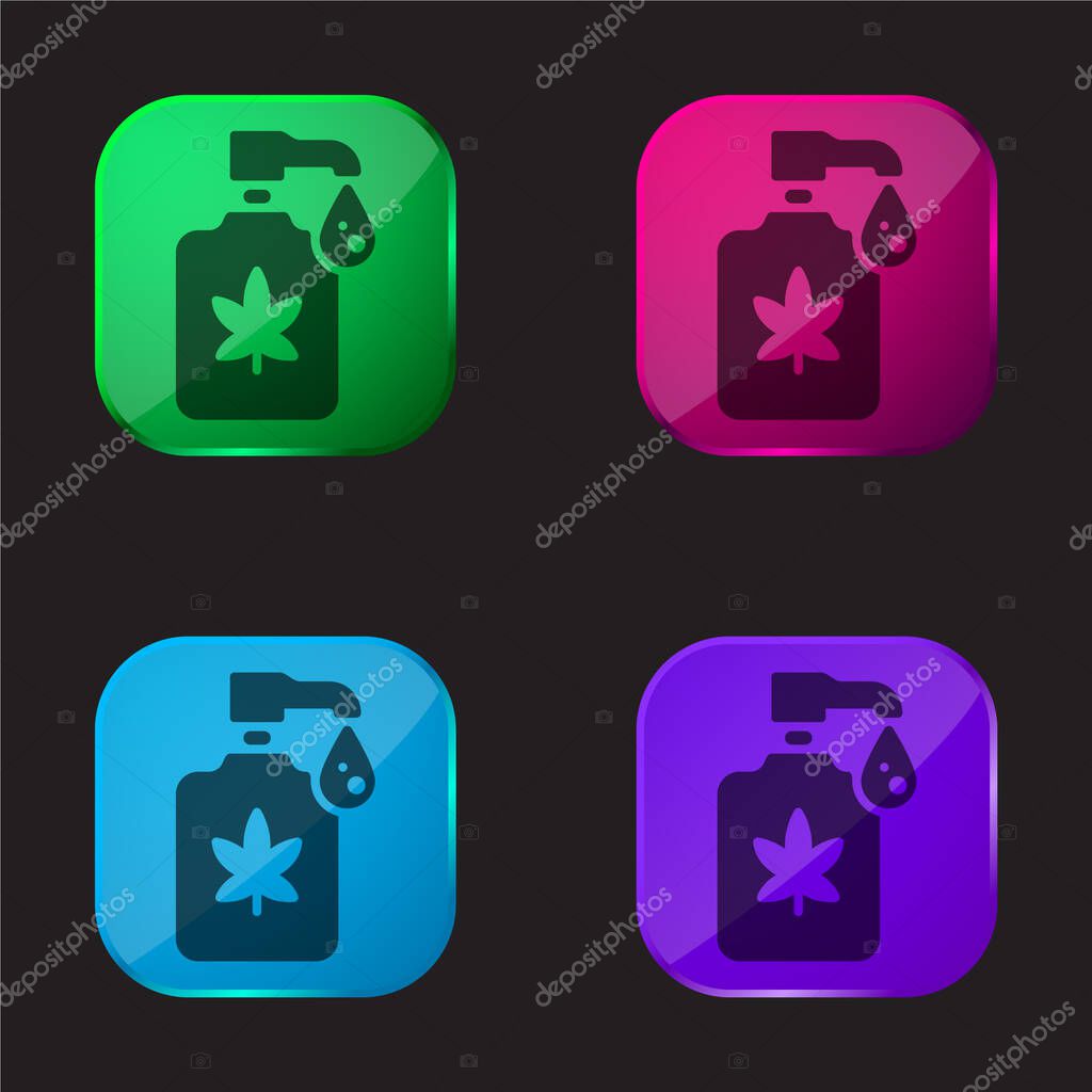 Body Lotion four color glass button icon