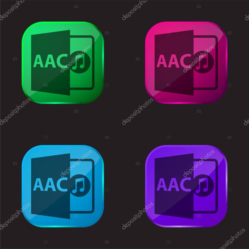Acc File Format Symbol four color glass button icon