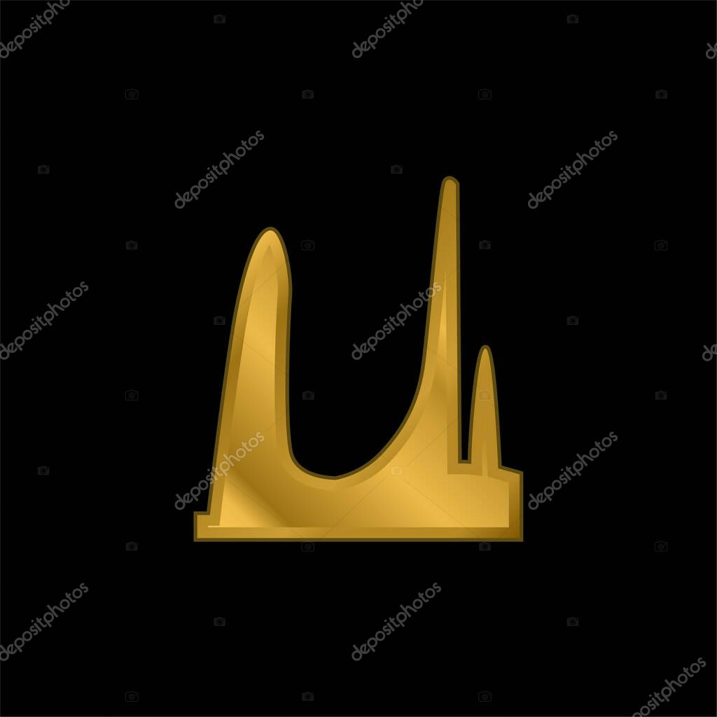 Afrikaans Language Monument, South Africa gold plated metalic icon or logo vector