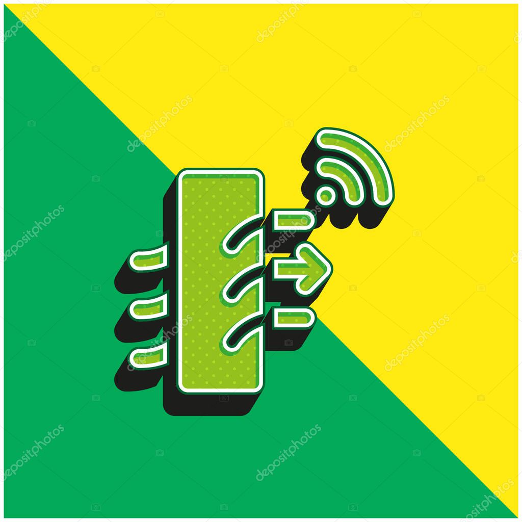 Air Purifier Green and yellow modern 3d vector icon logo