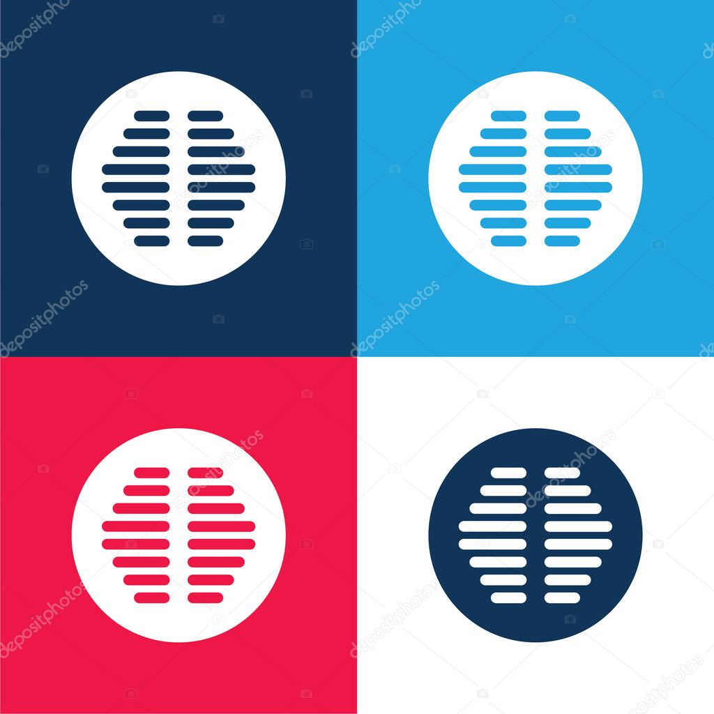 Bathroom Drainage Of Circular Shape blue and red four color minimal icon set