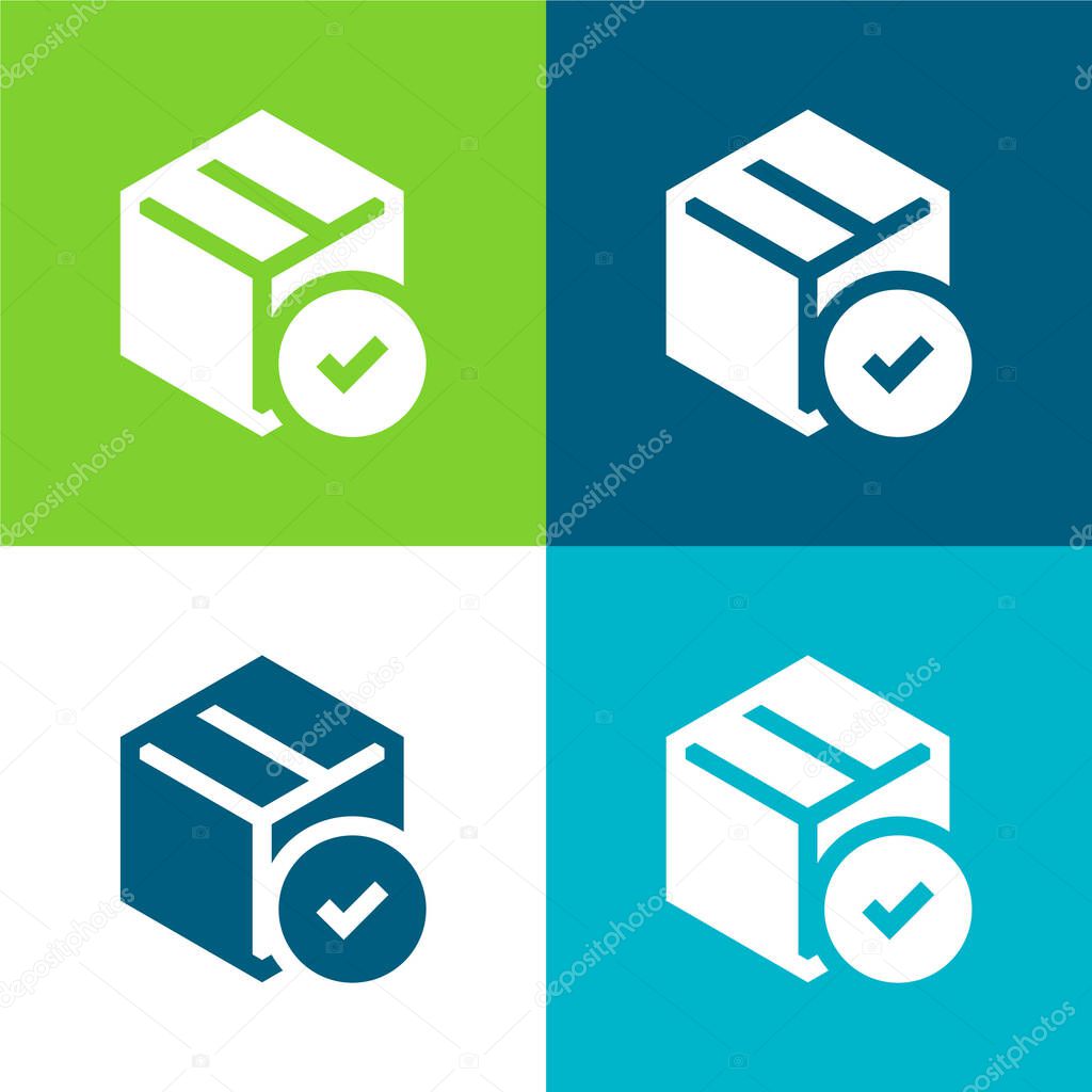 Box Flat four color minimal icon set