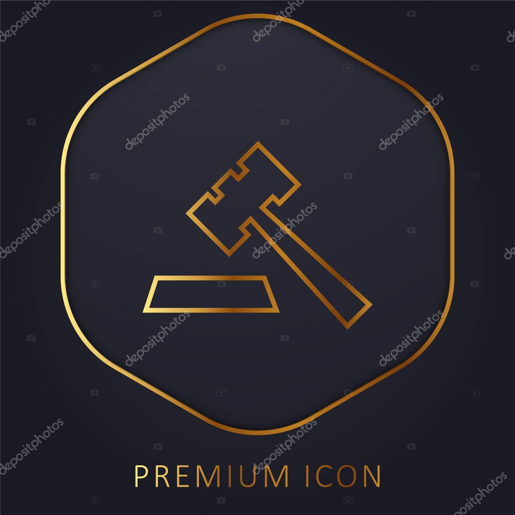 Auction golden line premium logo or icon