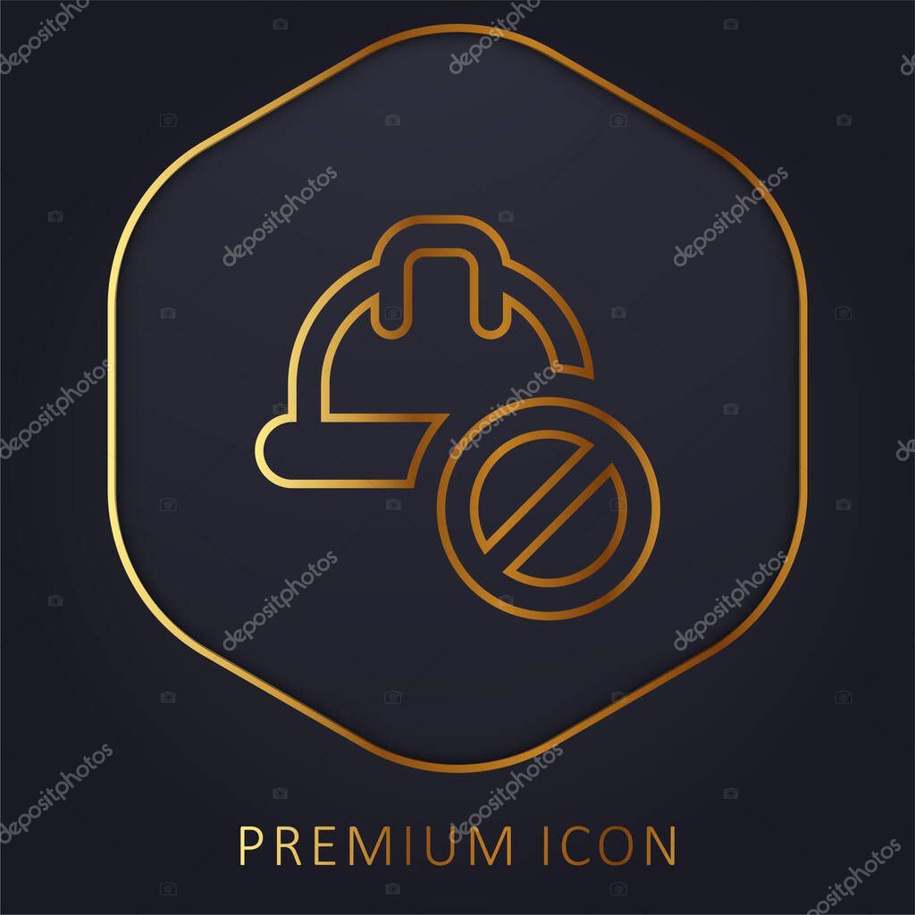 Banned golden line premium logo or icon