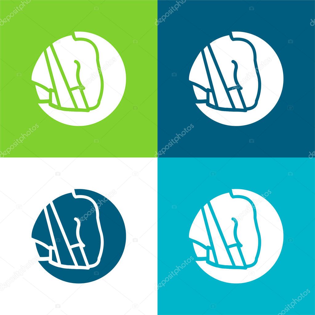 Arm Flat four color minimal icon set