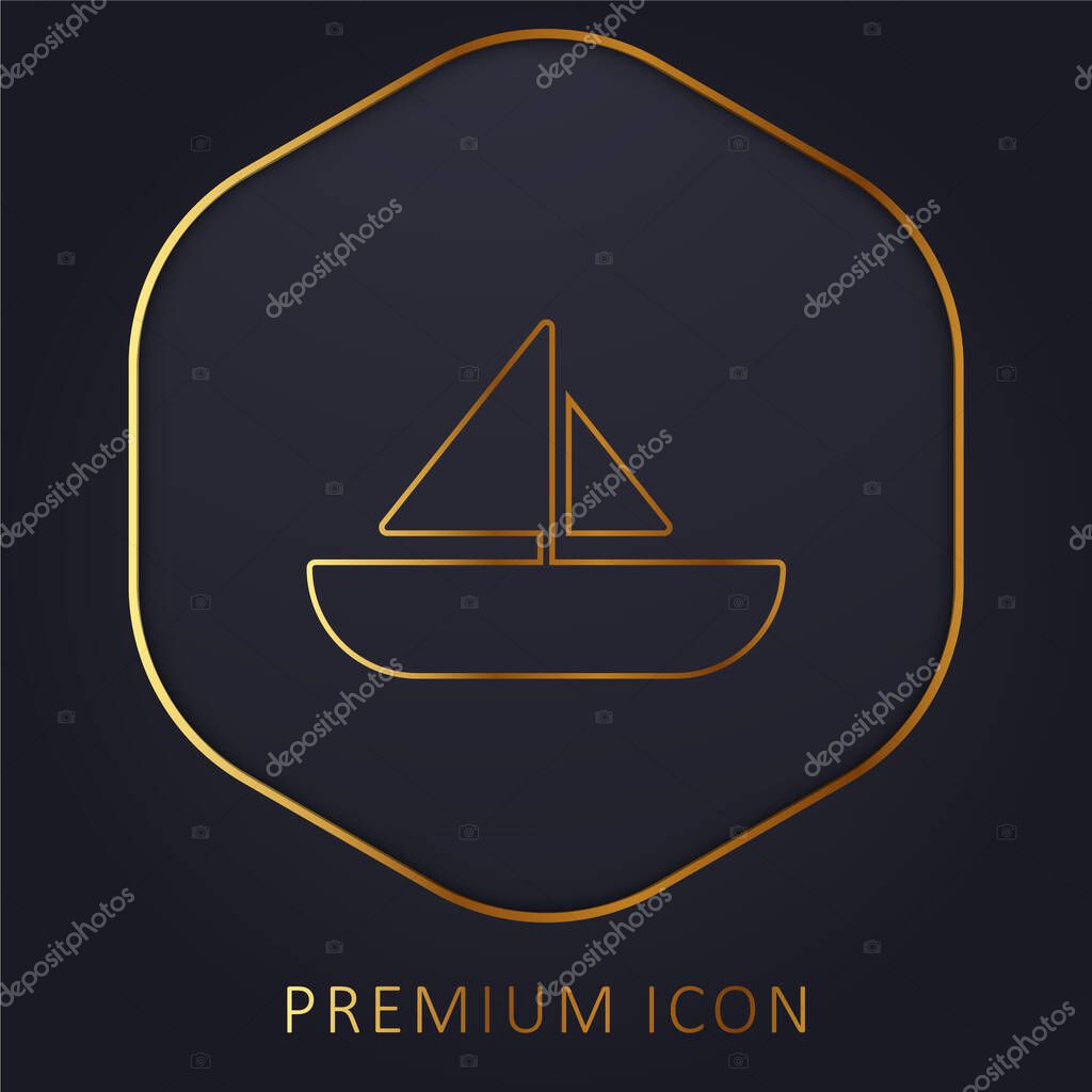 Boat golden line premium logo or icon