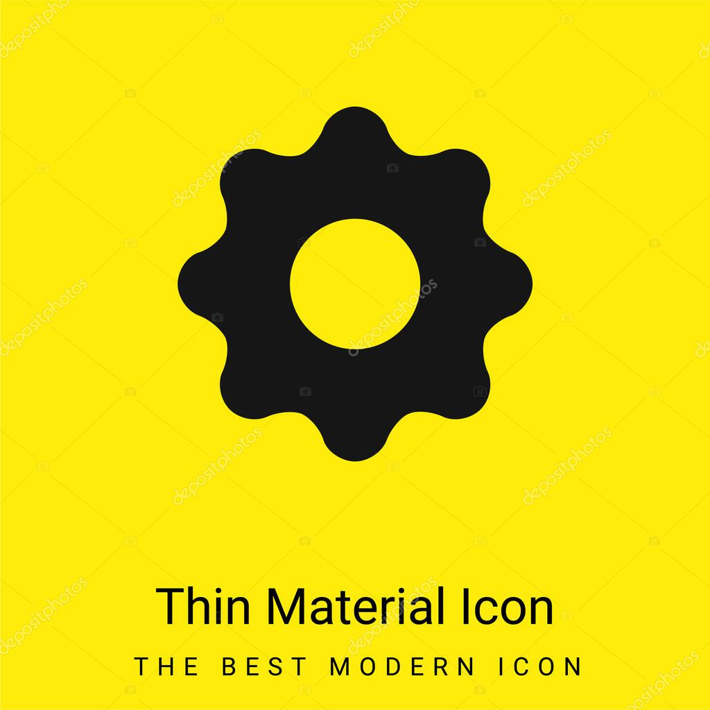 Black Settings Button minimal bright yellow material icon