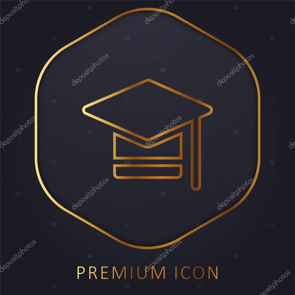Bachelors Degree golden line premium logo or icon