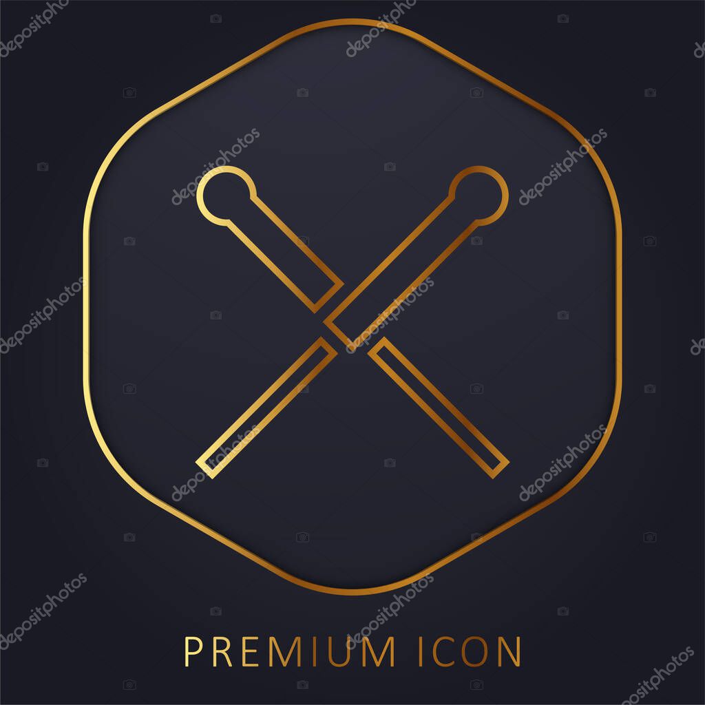 Acupuncture golden line premium logo or icon
