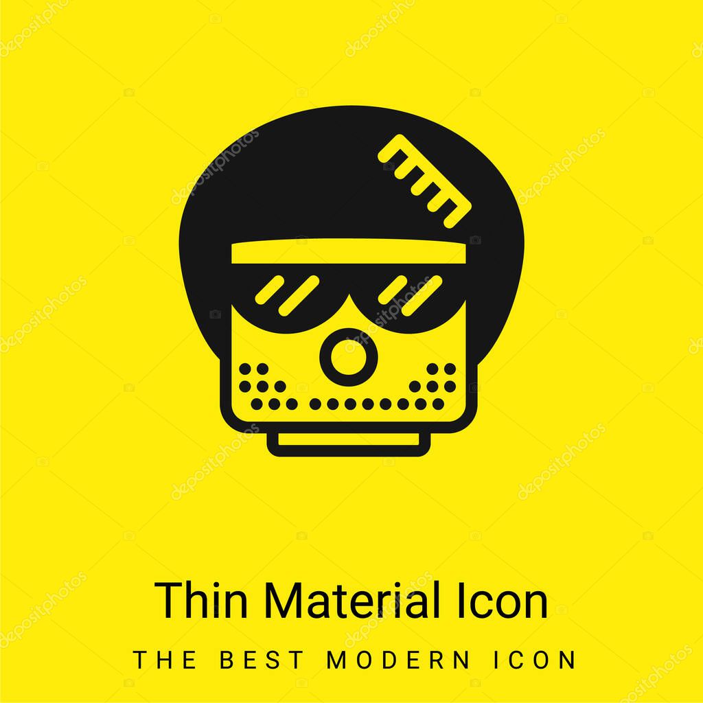 Afro minimal bright yellow material icon