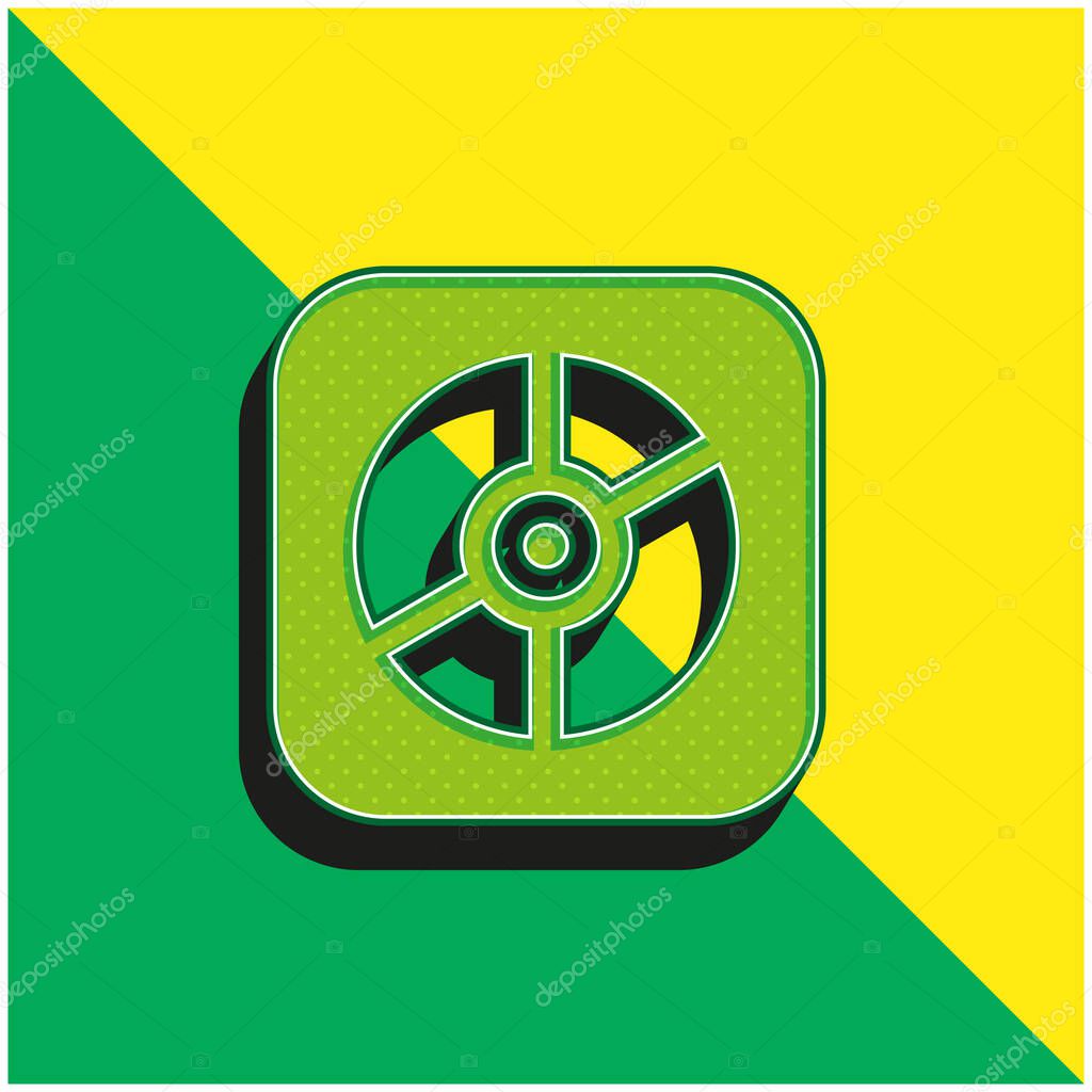 Apple Green and yellow modern 3d vector icon logo