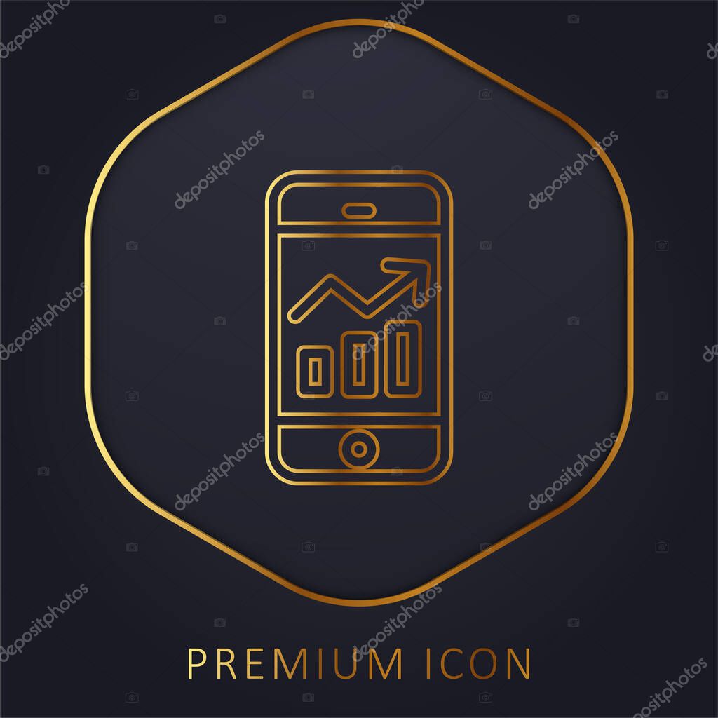 Analytics golden line premium logo or icon