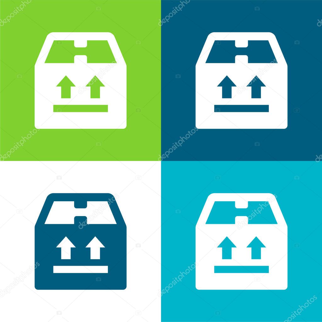 Box Flat four color minimal icon set