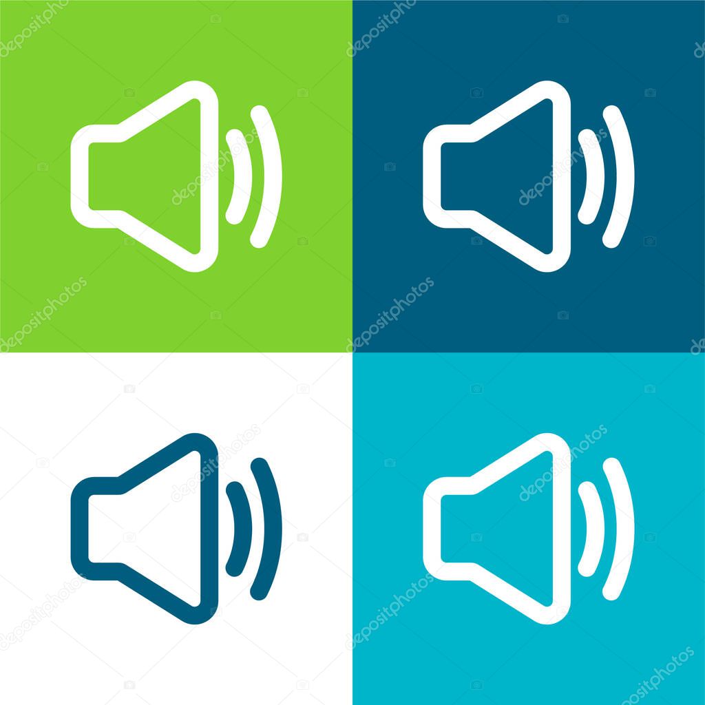 Audio Flat four color minimal icon set