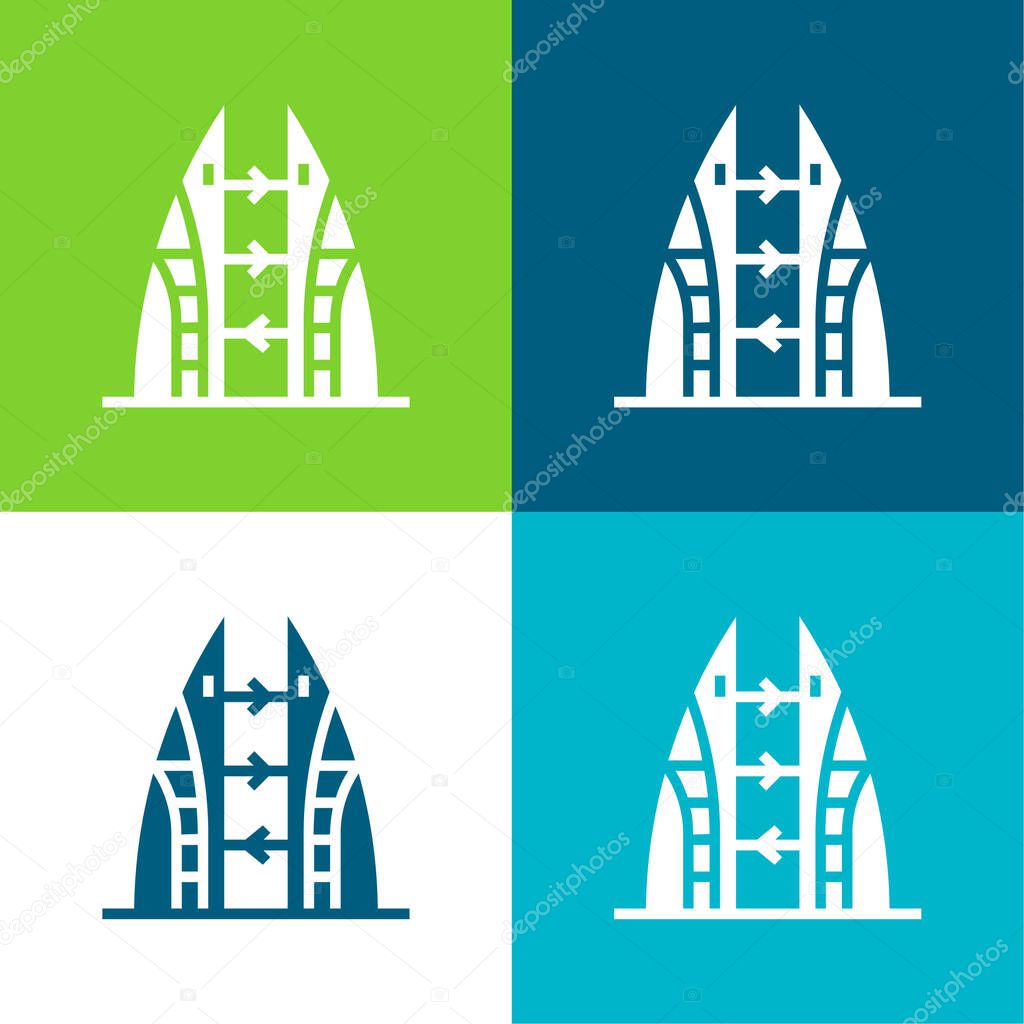 Bahrain Flat four color minimal icon set