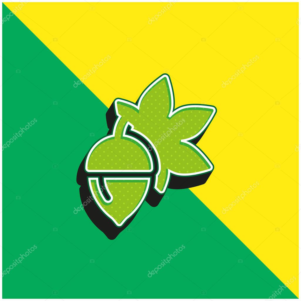 Bot Green and yellow modern 3d vector icon logo