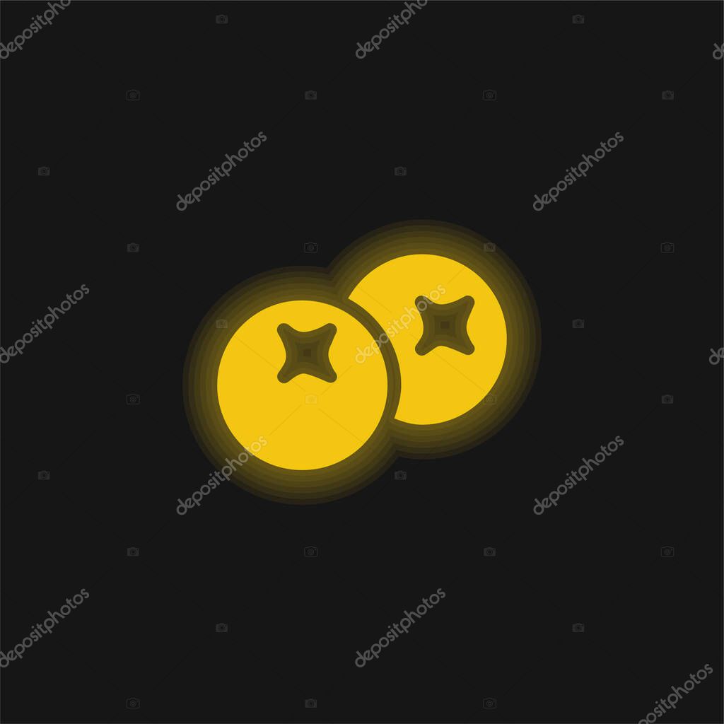 Berries yellow glowing neon icon