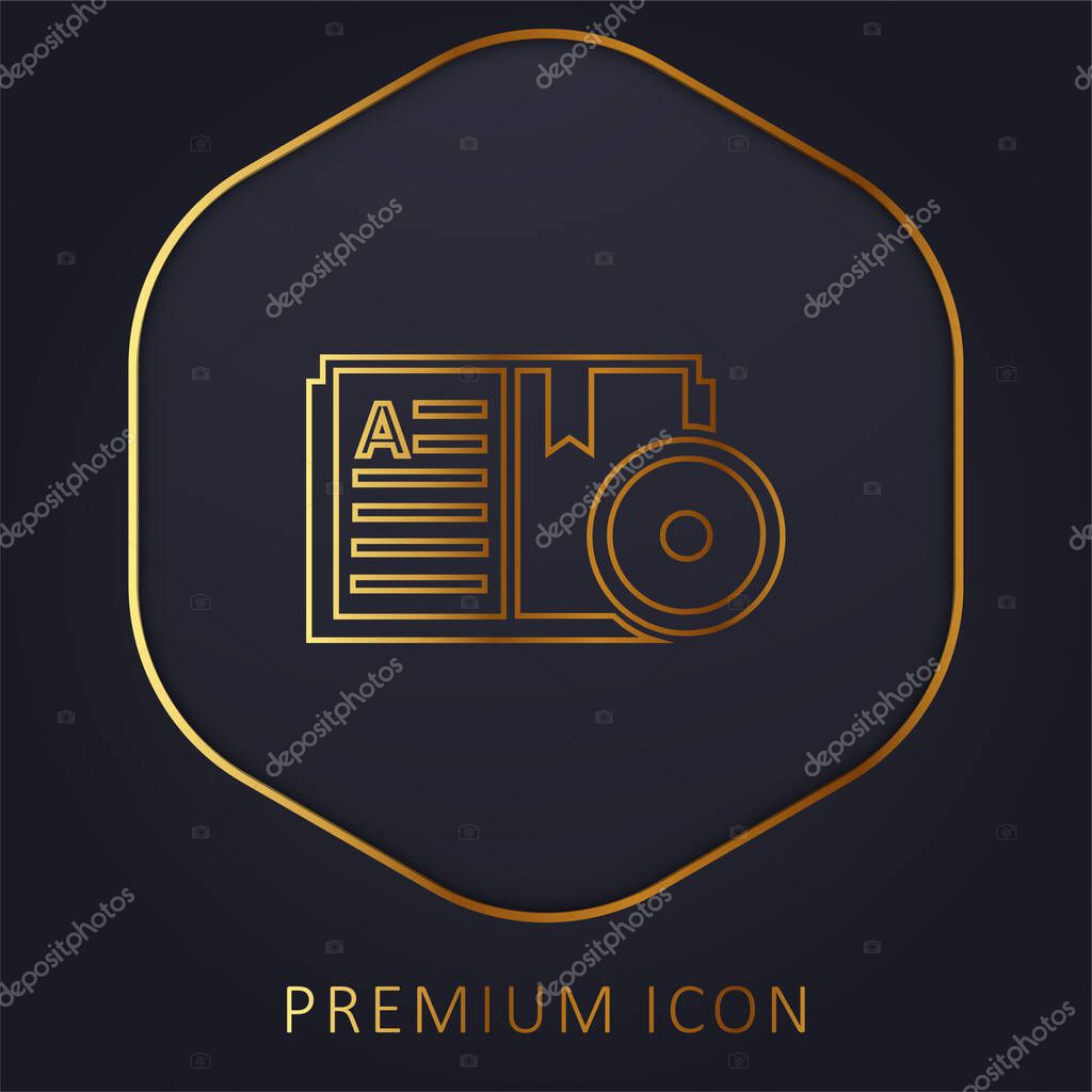 Book golden line premium logo or icon