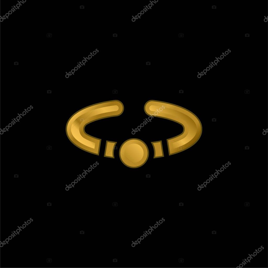 Bracelet gold plated metalic icon or logo vector