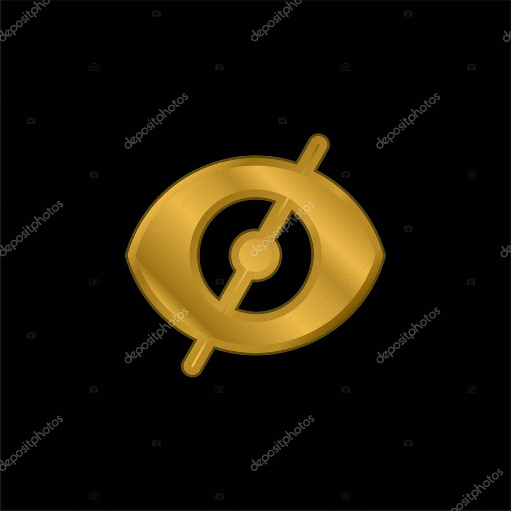 Blind gold plated metalic icon or logo vector