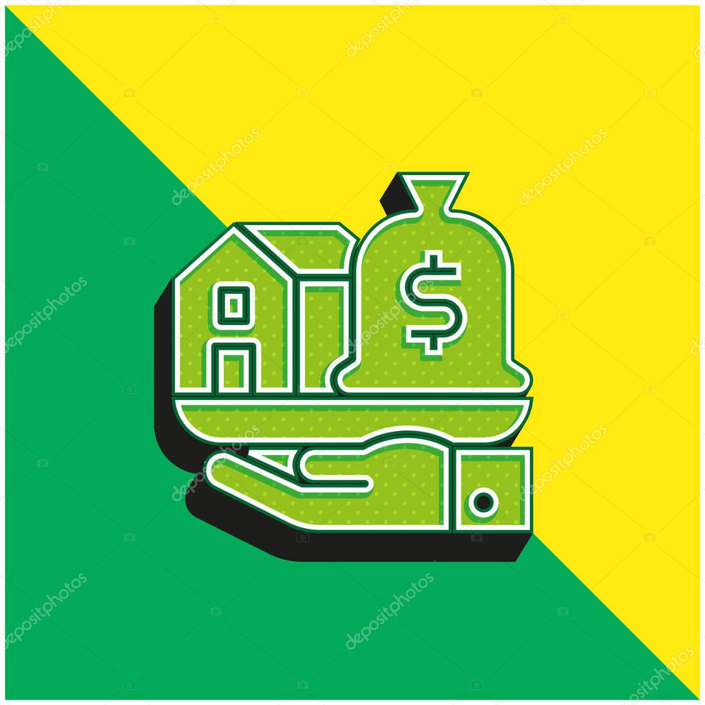 Asset Green and yellow modern 3d vector icon logo