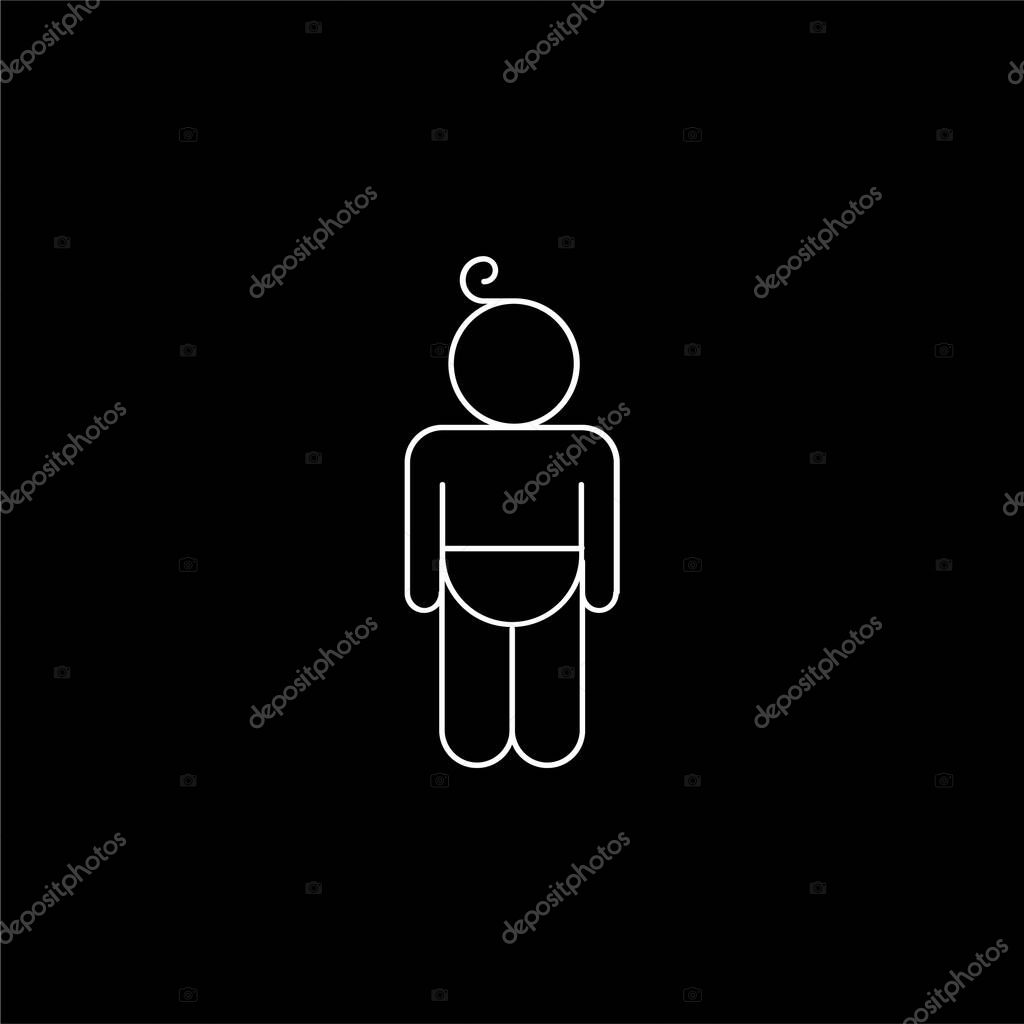 Baby Wearing Diaper Outline blue gradient vector icon
