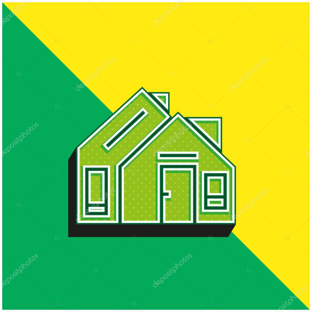 Address Green and yellow modern 3d vector icon logo