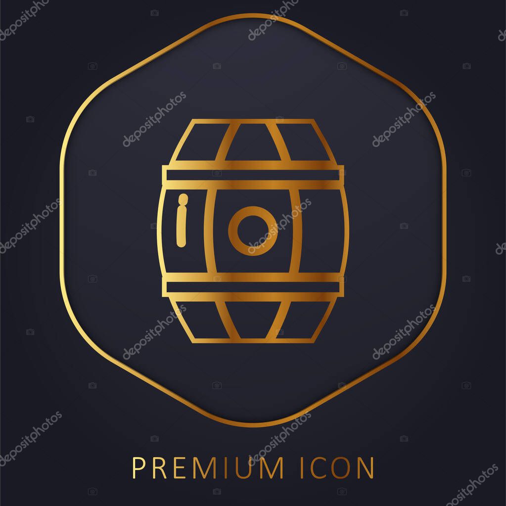 Barrel golden line premium logo or icon