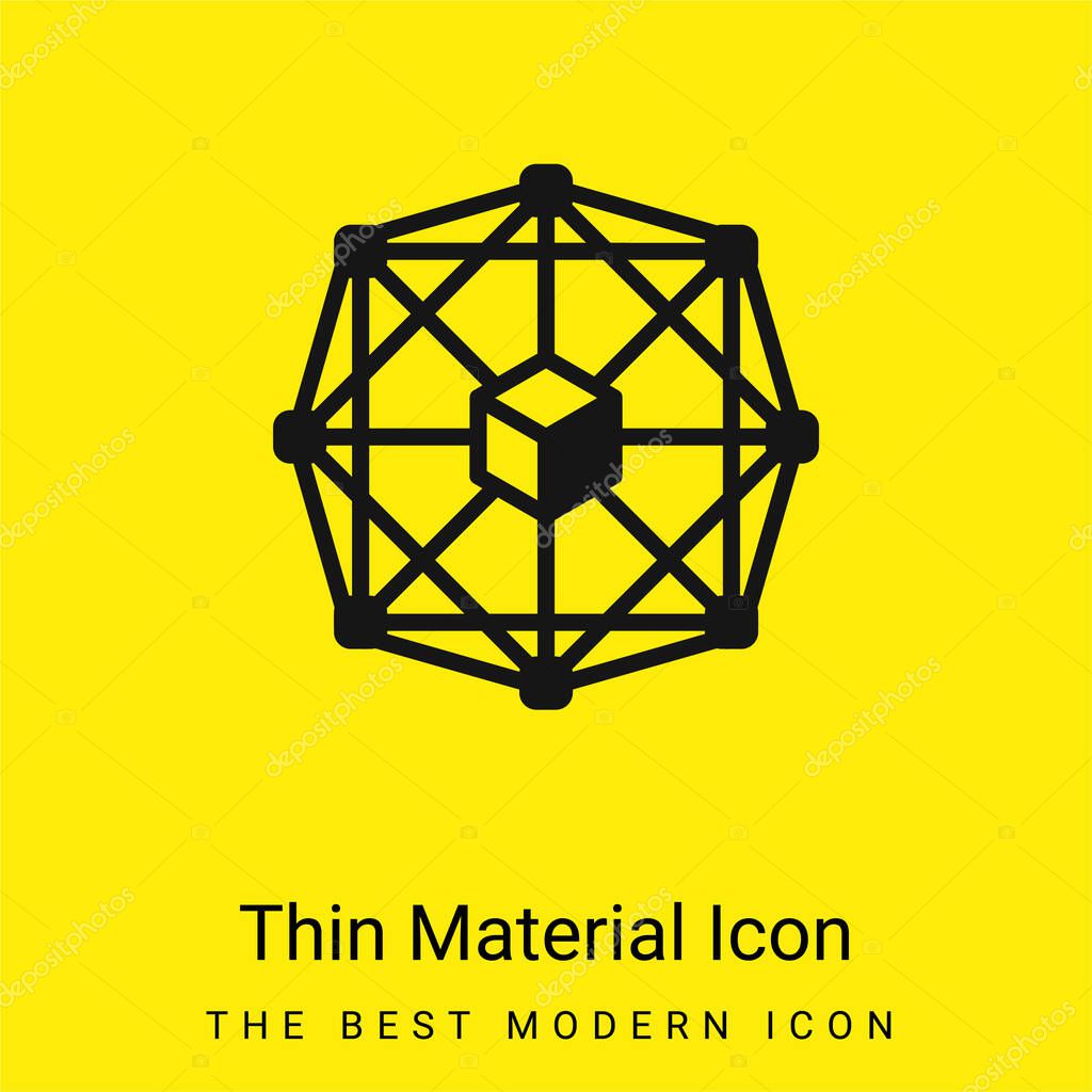 Blockchain minimal bright yellow material icon