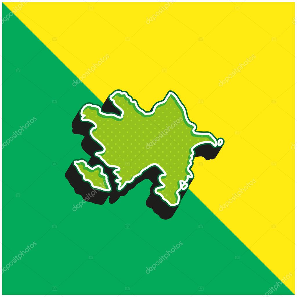 Azerbaijan Green and yellow modern 3d vector icon logo