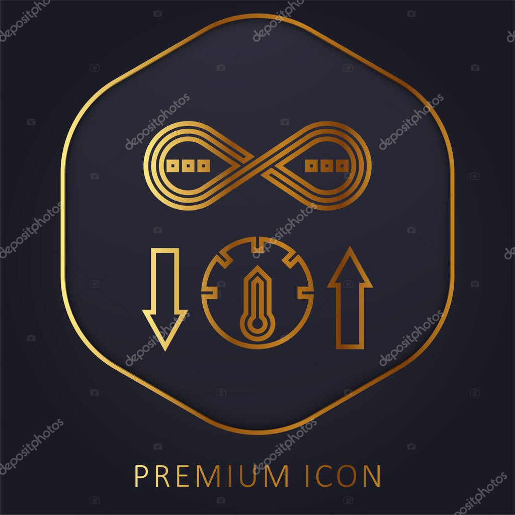 Bandwidth golden line premium logo or icon