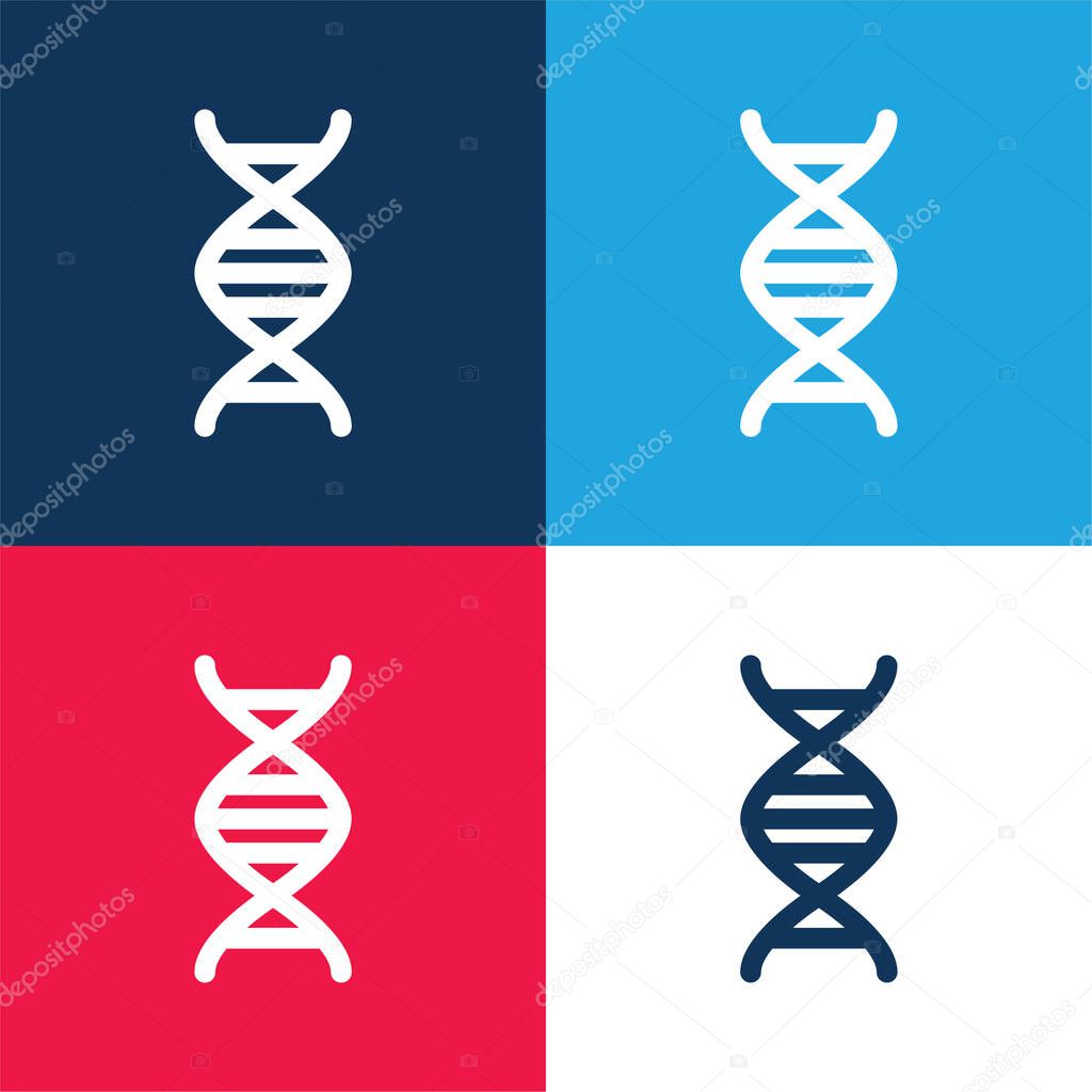Biology Class blue and red four color minimal icon set
