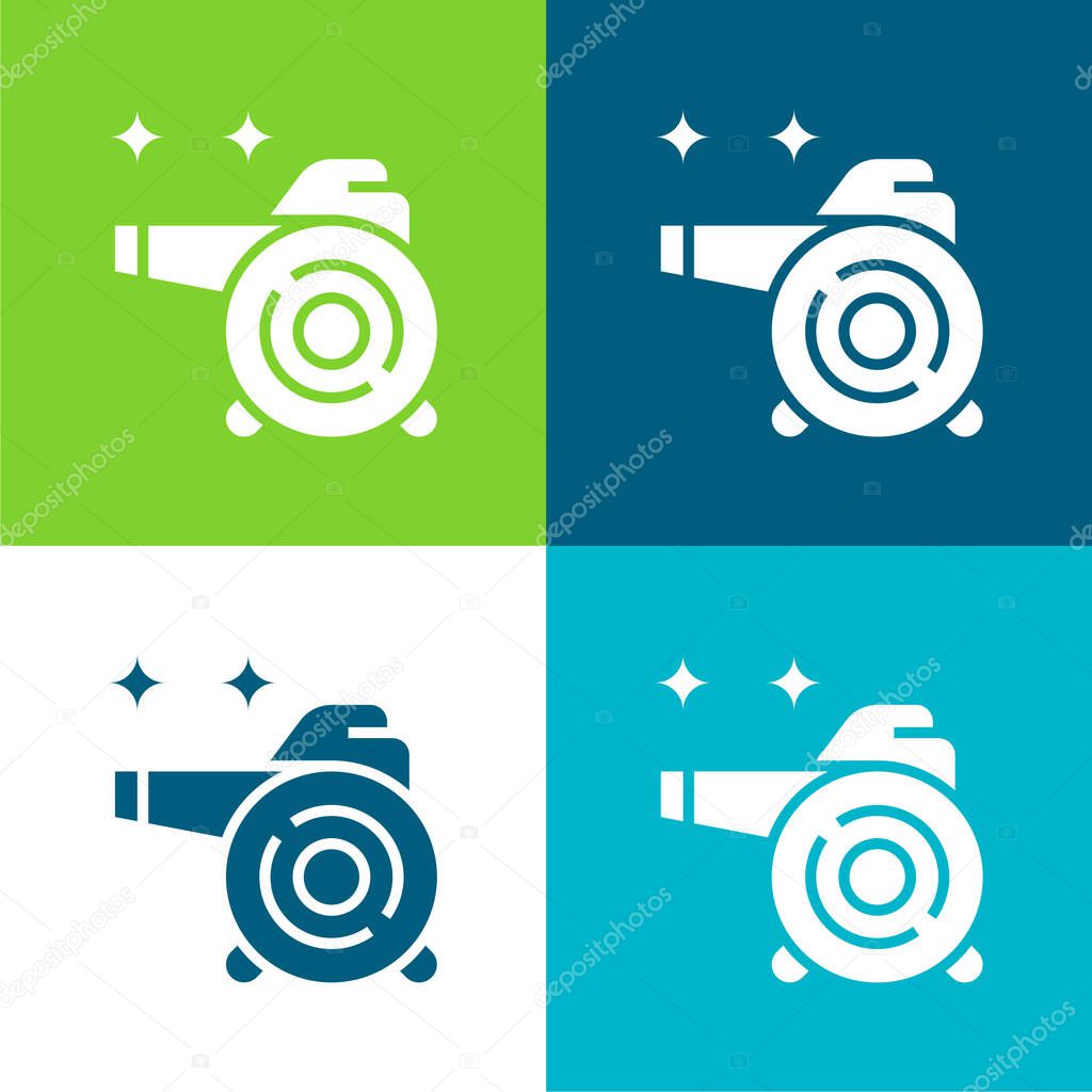 Air Blower Flat four color minimal icon set