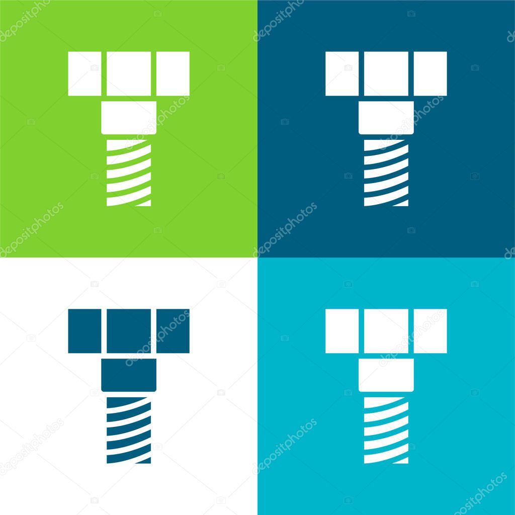 Bolt Flat four color minimal icon set