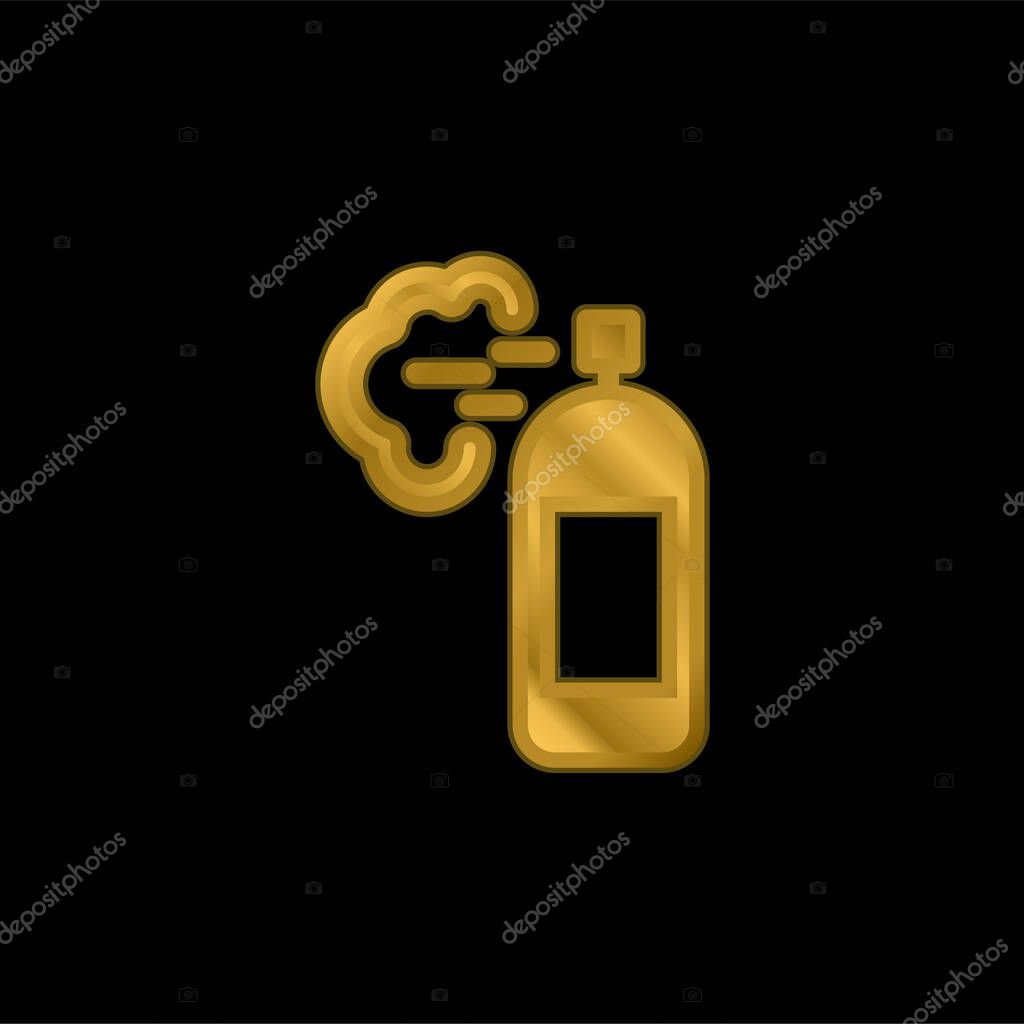 Air Freshener gold plated metalic icon or logo vector