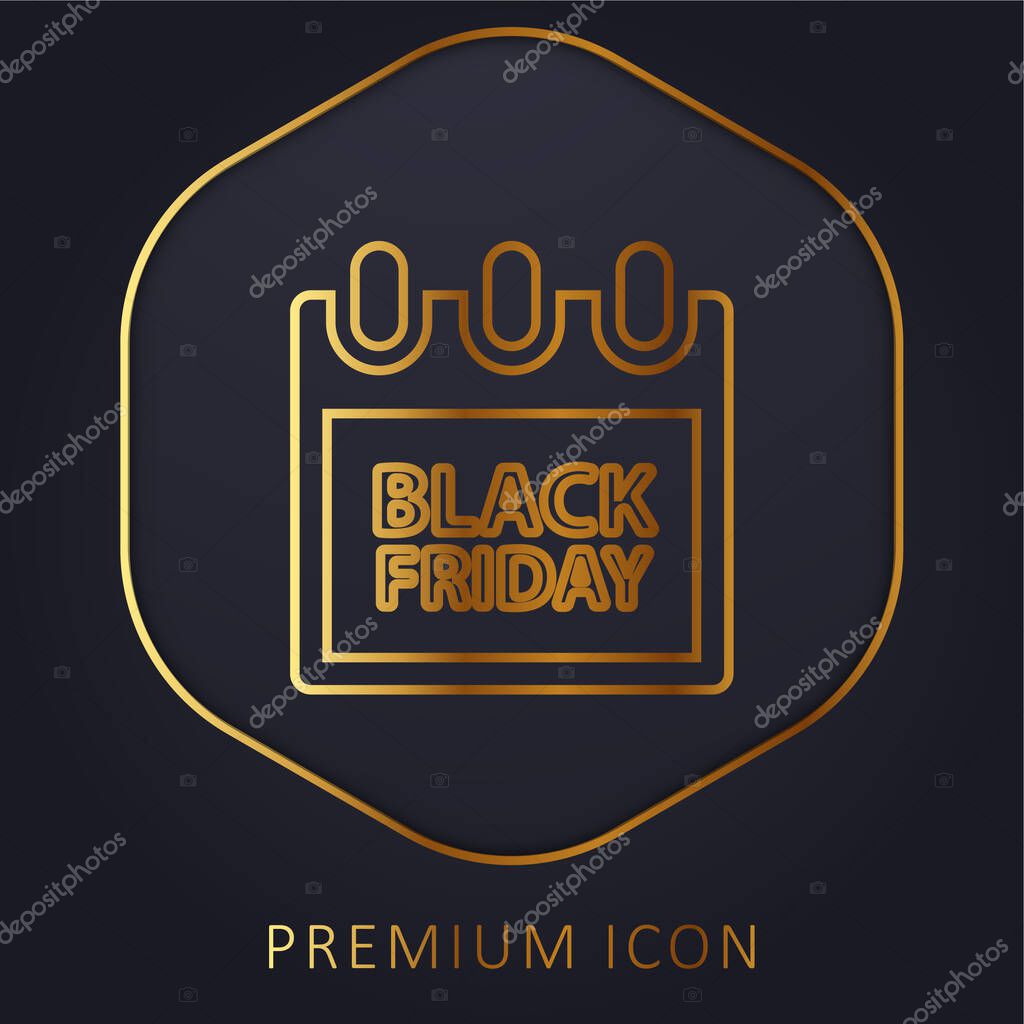 Black Friday golden line premium logo or icon