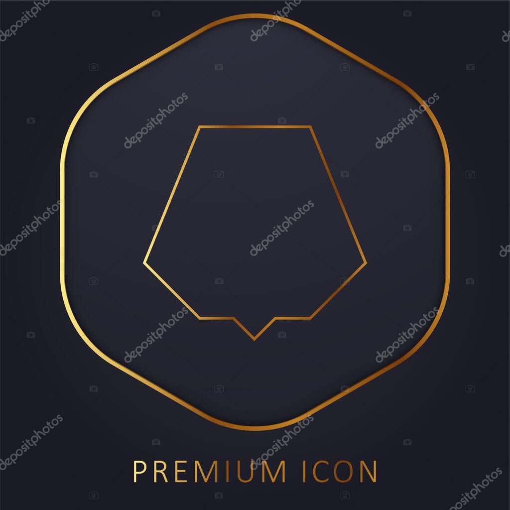 Black Nonagon golden line premium logo or icon
