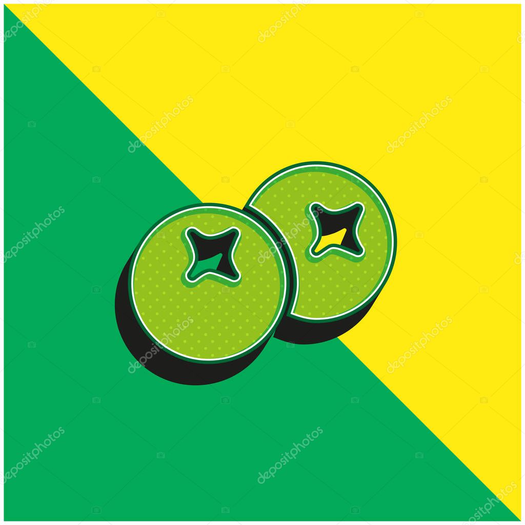 Berries Green and yellow modern 3d vector icon logo