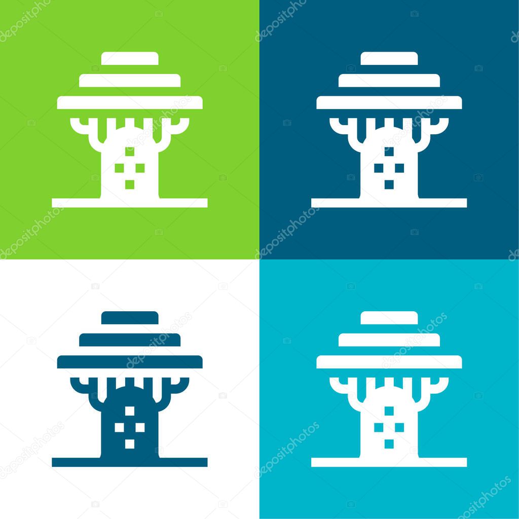 Baobab Flat four color minimal icon set