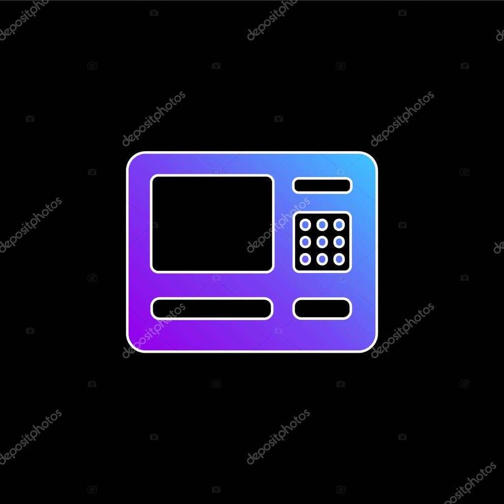 Airport ATM blue gradient vector icon