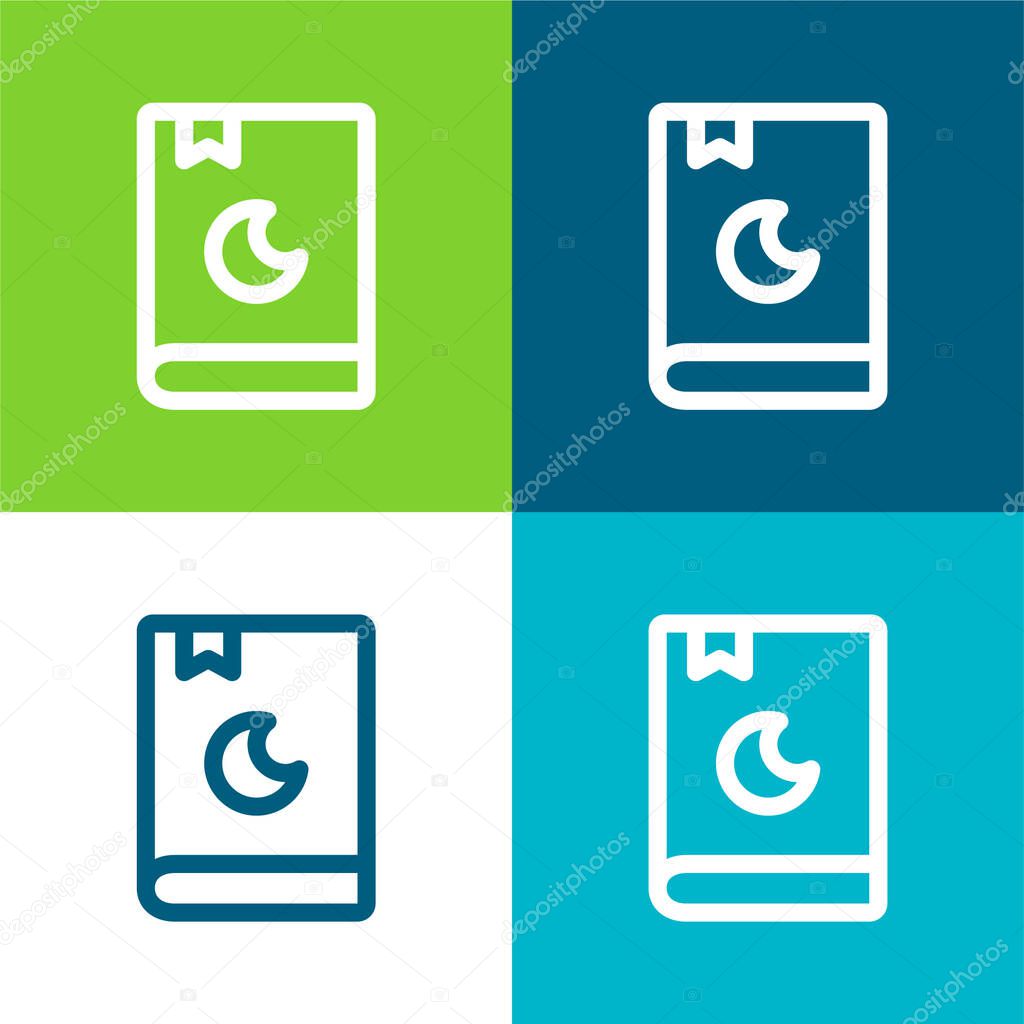 Baby Book Flat four color minimal icon set