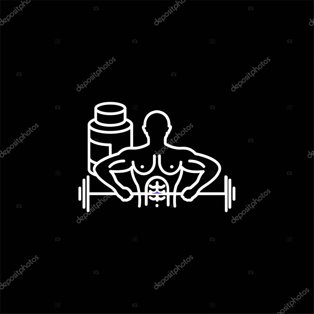 Bodybuilder Carrying Dumbbell blue gradient vector icon