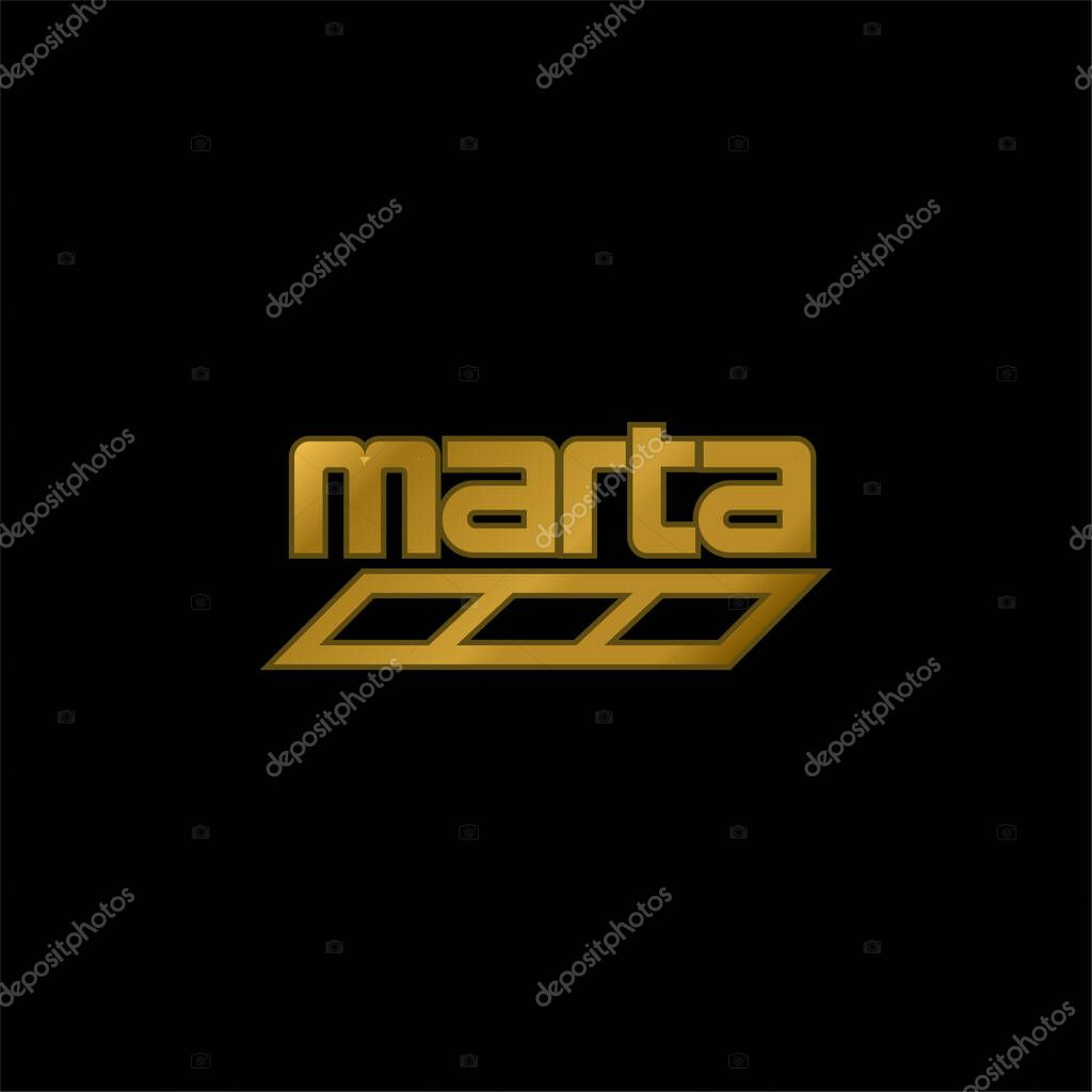 Atlanta Metro Logo gold plated metalic icon or logo vector